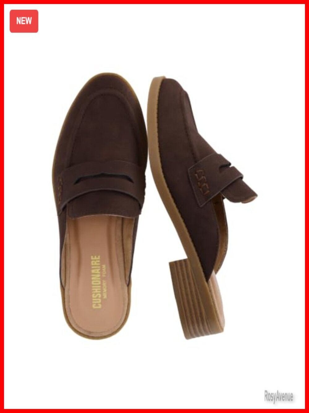 CUSHIONAIRE Women's Prescott Slip On Mule Memory Foam Loafer